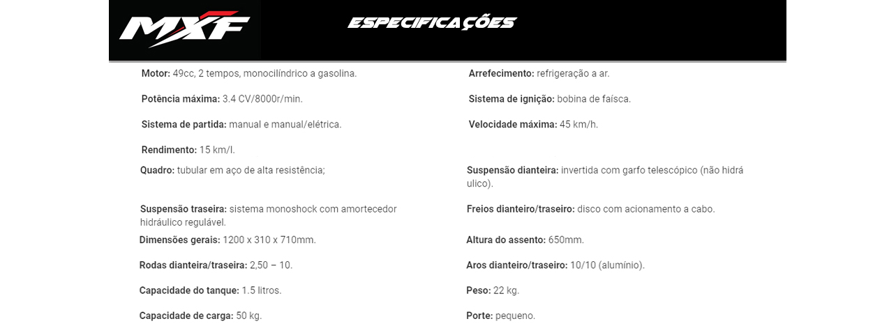 MXF MINIMOTO FERINHA 49 COM PARTIDA ELÉTRICA 2022 - 687392285