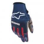 Luva Alpinestars Techstar 2021 Azul Escuro Vermelho e Branco
