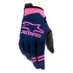 Luva Alpinestars Radar 2021 Azul Escuro e Rosa Fluor