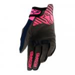 Luva Alpinestars Radar 2021 Azul Escuro e Rosa Fluor