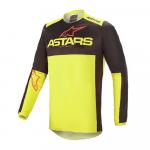 Camisa Alpinestars Fluid Tripple 2021 Preto Amarelo Fluor e Vermelho