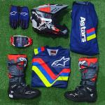 Kit de Equipamento Completo Alpinestars Azul/ Vermelho