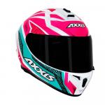 Capacete Axxis Draken Vector Gloss Branco/ Azul/ Pink