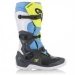 Bota Alpinestars Tech 3 Cinza Claro/Amarelo Fluor/Ciano