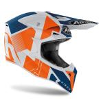 Capacete Airoh Wraap Raze Laranja Fosco/ Branco/ Azul