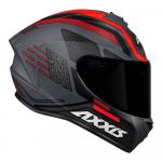 Capacete Axxis Draken Cougar Matt Cinza/Preto/Vermelho