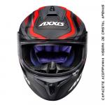 Capacete Axxis Draken Cougar Matt Cinza/Preto/Vermelho