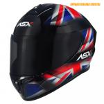Capacete ASX Draken UK Brilho Preto/ Vermelho/ Azul