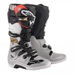 Bota Alpinestars Tech 7 Preto/Prata/Branco/Ouro