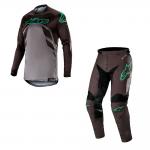 Kit Calça + Camisa Alpinestars Racer Tech Compass 2019 Preto/Cinza/Verde Água