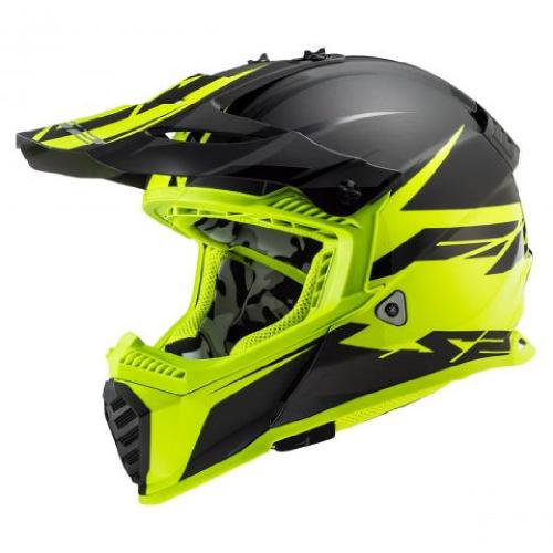 Capacete LS2 Fast MX437 Roar Matte Black/Hi-Vis Yellow