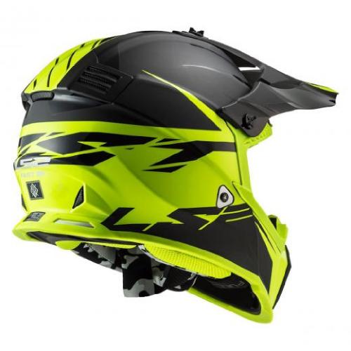 Capacete LS2 Fast MX437 Roar Matte Black/Hi-Vis Yellow