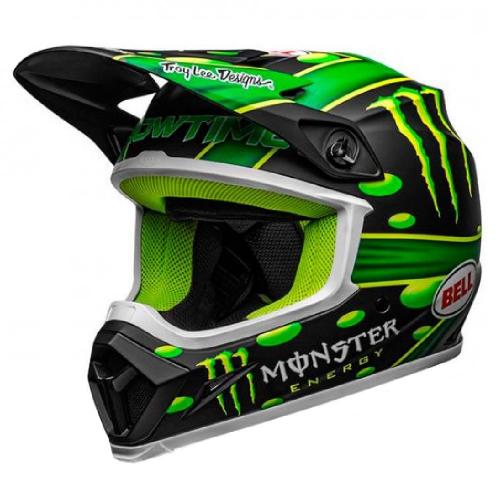 Capacete Bell MX-9 Mips Showtime Preto Fosco/Verde