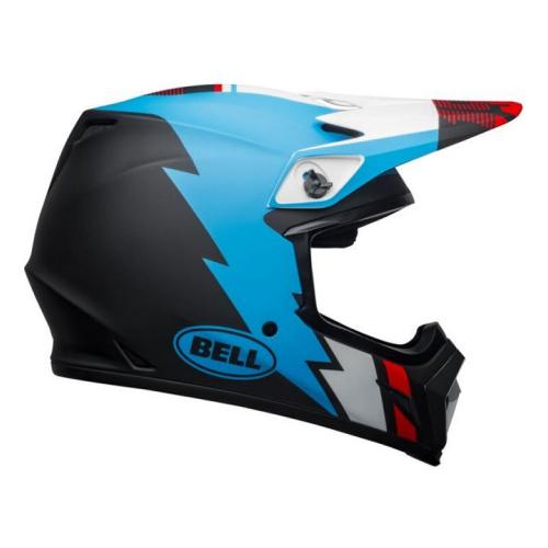Capacete Bell MX-9 Mips Strike Preto Fosco / Azul / Branco