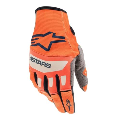 Luva Alpinestars Techstar 2021 Laranja Azul Escuro e Branco