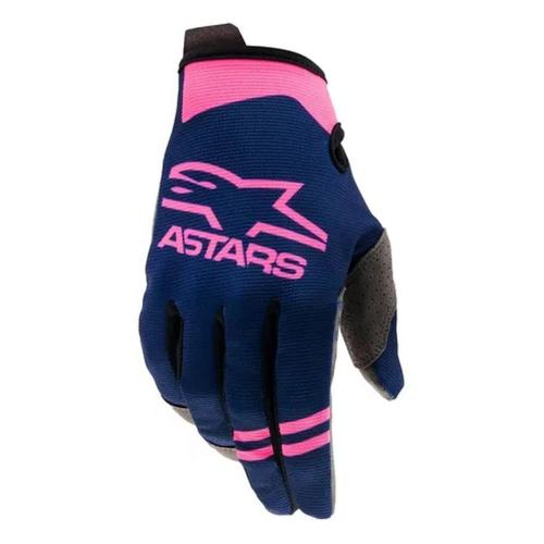 Luva Alpinestars Radar 2021 Azul Escuro e Rosa Fluor