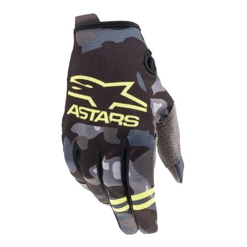 Luva Alpinestars Radar 2021 Cinza Camo e Amarelo Fluor