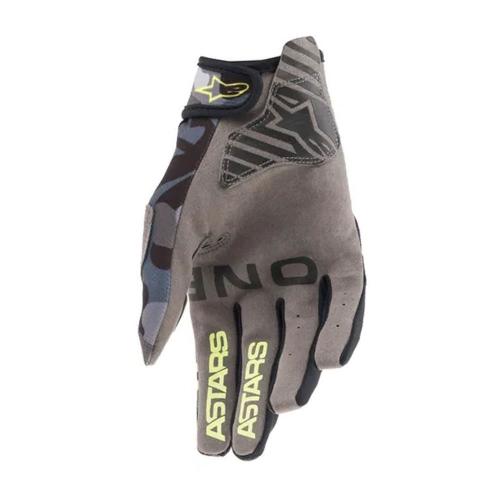Luva Alpinestars Radar 2021 Cinza Camo e Amarelo Fluor