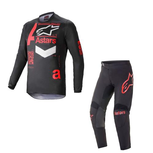 Kit Calça + Camisa Alpinestars Fluid Chaser 2021 Preto/Vermelho
