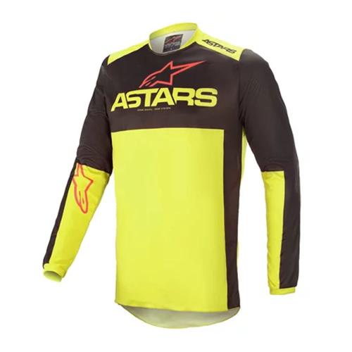 Kit Calça + Camisa Alpinestars Fluid Tripple 2021 Preto/Amarelo Fluor /Vermelho