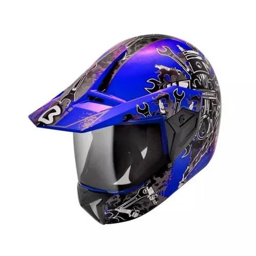 Capacete Bieffe 3 Sport Mechanic Azul 