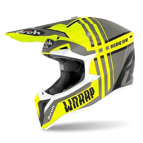 Capacete Airoh Wraap Broken Yellow Matt