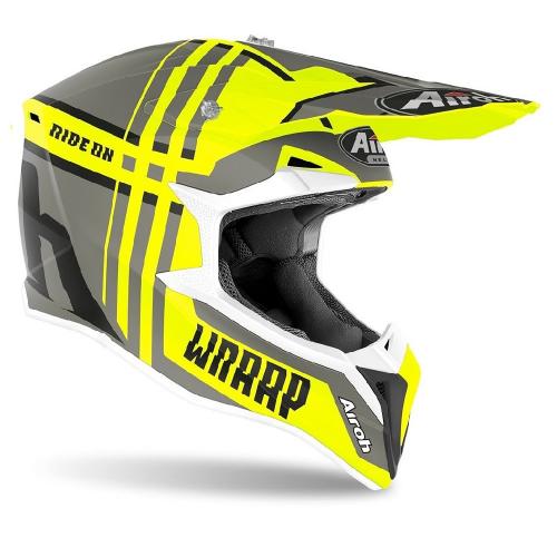 Capacete Airoh Wraap Broken Yellow Matt