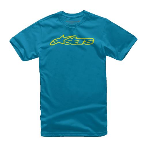 Camiseta Alpinestars Kids Blaze Azul Turquesa/Hi Vis Amarelo