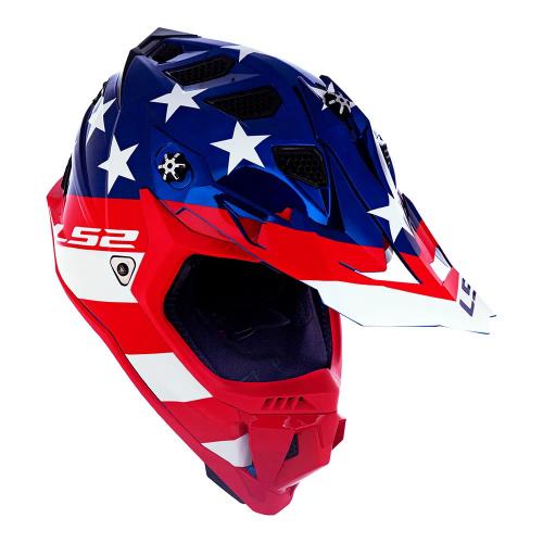 Capacete LS2 MX700 Subverter Evo Krome Glory Vermelho/Azul/Branco