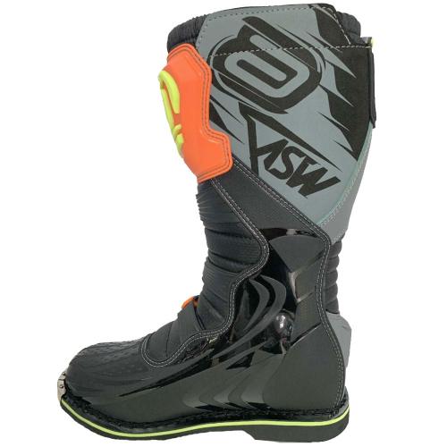 Bota ASW Importada Cinza/ Preto/ Laranja Fluor