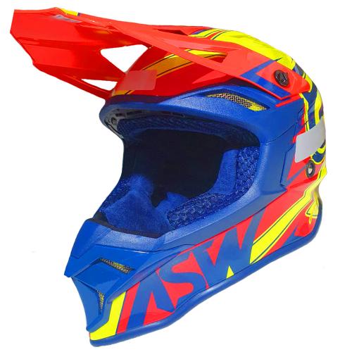 Capacete ASW Fusion 2.0 Blade Amarelo Fluo/Vermelho/Azul