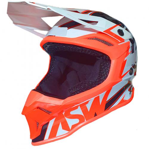 Capacete ASW Fusion 2.0 Blade Preto/Laranja/Branco
