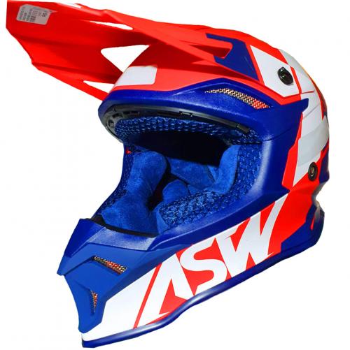 Capacete ASW Fusion 2.0 Seecker Vermelho/Azul/Branco