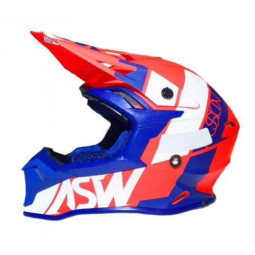 Capacete ASW Fusion 2.0 Seecker Vermelho/Azul/Branco