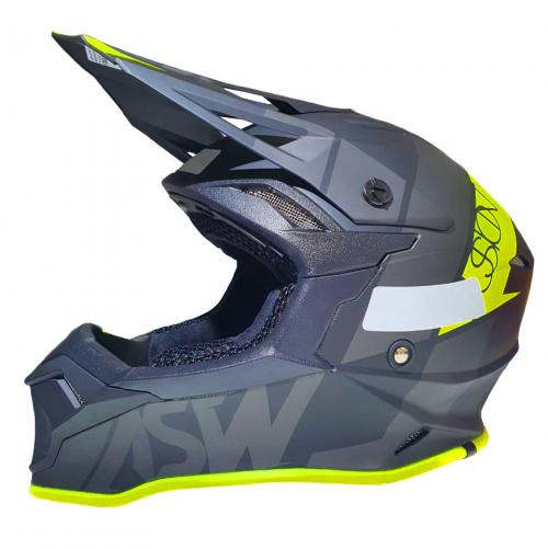 Capacete ASW Fusion 2.0 Seecker Preto/Amarelo Fluo