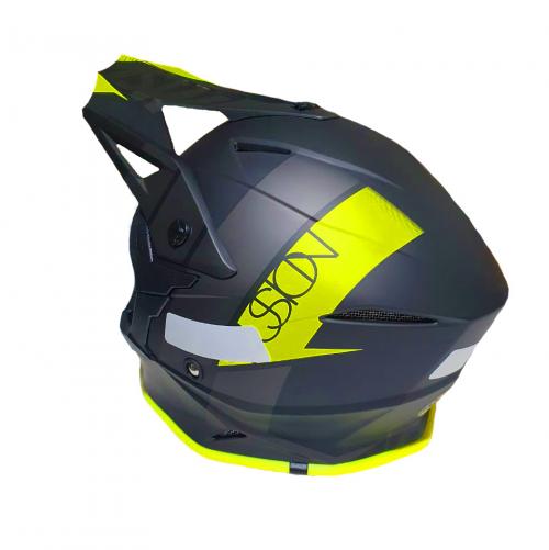 Capacete ASW Fusion 2.0 Seecker Preto/Amarelo Fluo