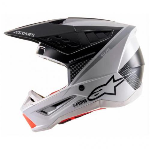 Capacete Alpinestars SM5 Rayon Light Gray/Black/Silver