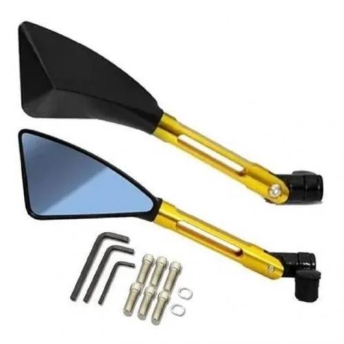 Espelho Retrovisor Esportivo Pentágono Gear Universal Dourado
