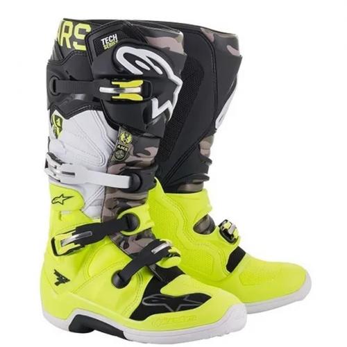 Bota Alpinestars Tech 7 Edição Limitada San Diego Preto/Amarelo/Branco 