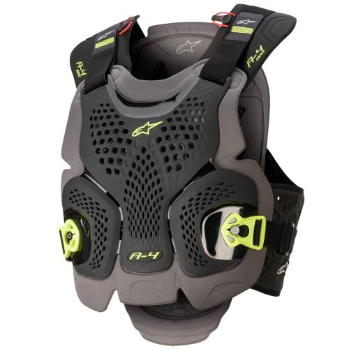 Colete Alpinestars A4 Max Chest Preto Anthracite/ Amarelo Fluor