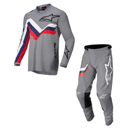 Kit Calça + Camisa Alpinestars Racer Braap 2022 Cinza Claro