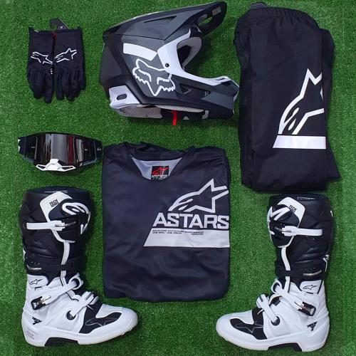 Kit de Equipamento Completo Alpinestars Preto/ Branco