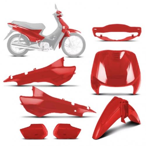 Kit Carenagem Completa Paramotos Biz 100 Vermelho