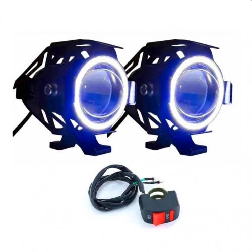 Farol de Milha Gear LED Com Interruptor Com Aro Azul