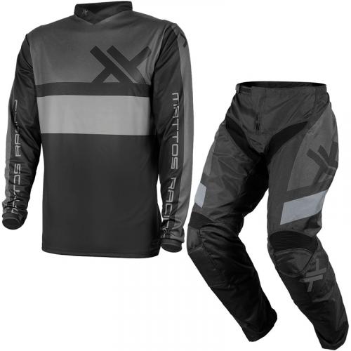 Kit Calça + Camisa Mattos Racing Assimilate Cinza / Preto