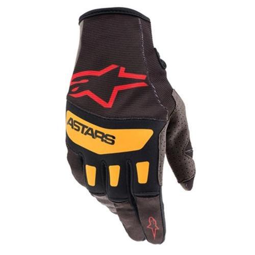 Luva Alpinestars Techstar 2021 Preto Vermelho e Laranja