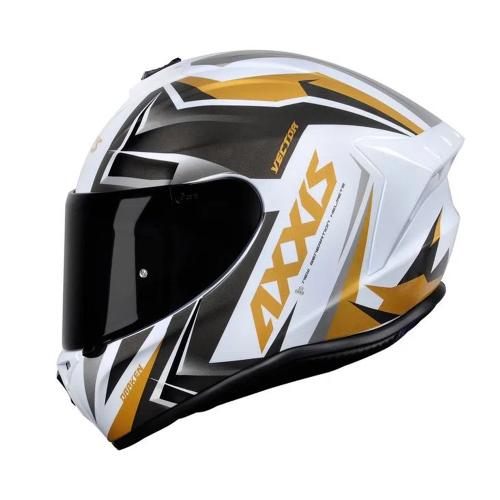 Capacete Axxis Draken Vector Gloss Branco/Dourado