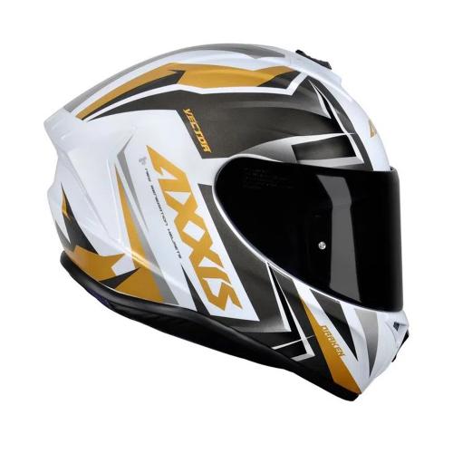 Capacete Axxis Draken Vector Gloss Branco/Dourado