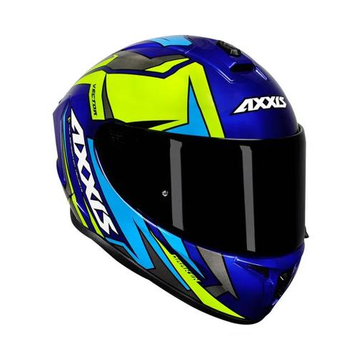 Capacete Axxis Draken Vector Gloss Azul/ Amarelo