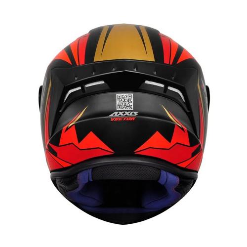 Capacete Axxis Draken Vector Matt Preto/ Vermelho/ Dourado